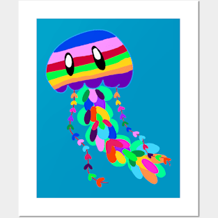 Rainbow jellyfish Posters and Art